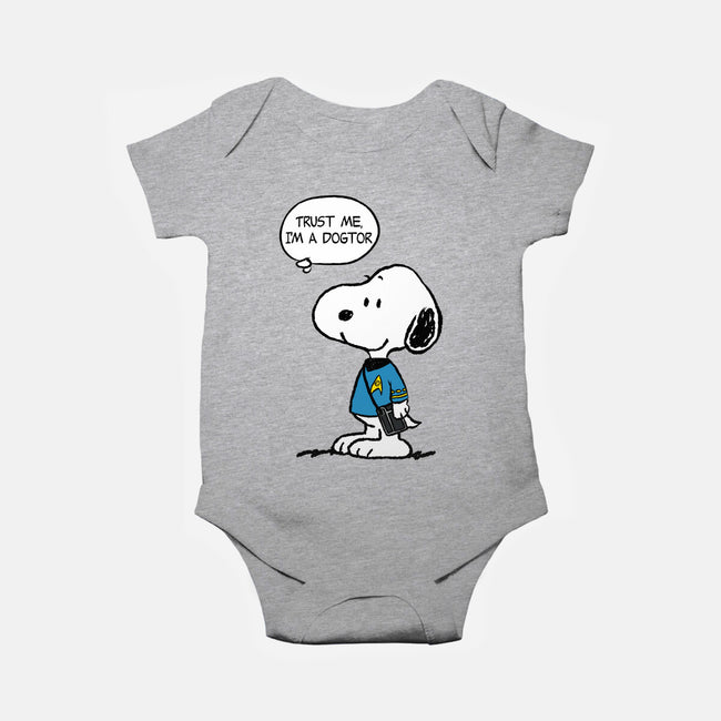 Dogtor Leonard McSnoop-Baby-Basic-Onesie-DrMonekers