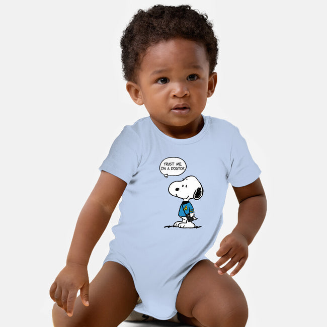 Dogtor Leonard McSnoop-Baby-Basic-Onesie-DrMonekers