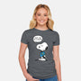 Dogtor Leonard McSnoop-Womens-Fitted-Tee-DrMonekers