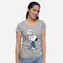 Dogtor Leonard McSnoop-Womens-V-Neck-Tee-DrMonekers