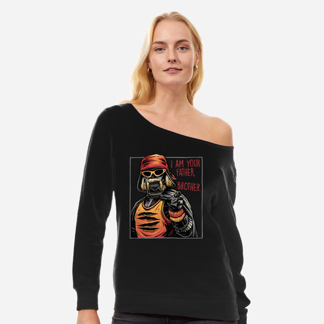 I Am Your Father Brother-Womens-Off Shoulder-Sweatshirt-glitchygorilla