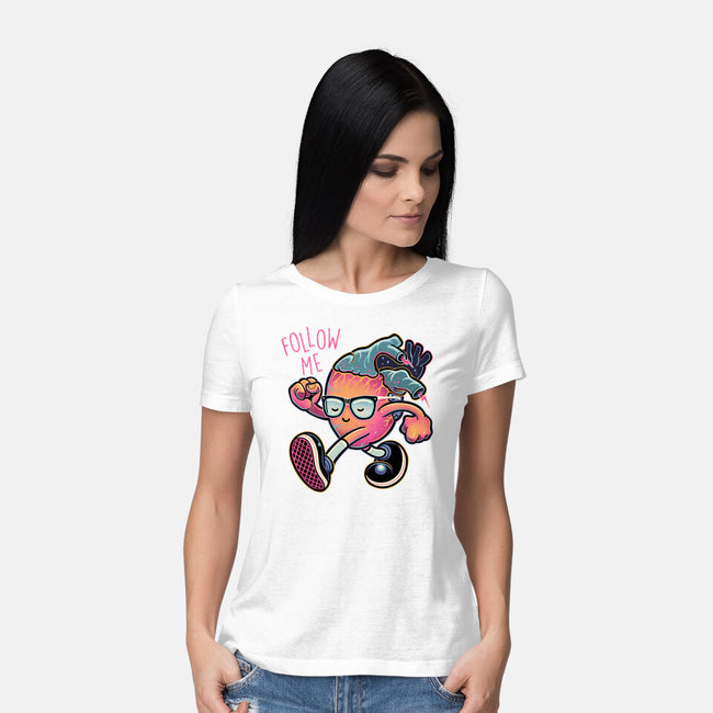 Follow Your Heart-Womens-Basic-Tee-glitchygorilla