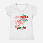 Super Pizza-Womens-V-Neck-Tee-Tri haryadi