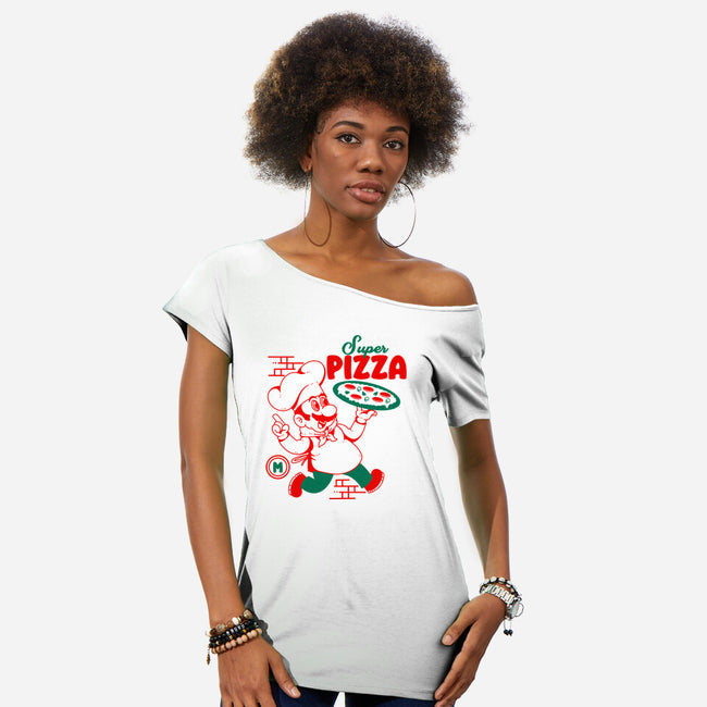 Super Pizza-Womens-Off Shoulder-Tee-Tri haryadi