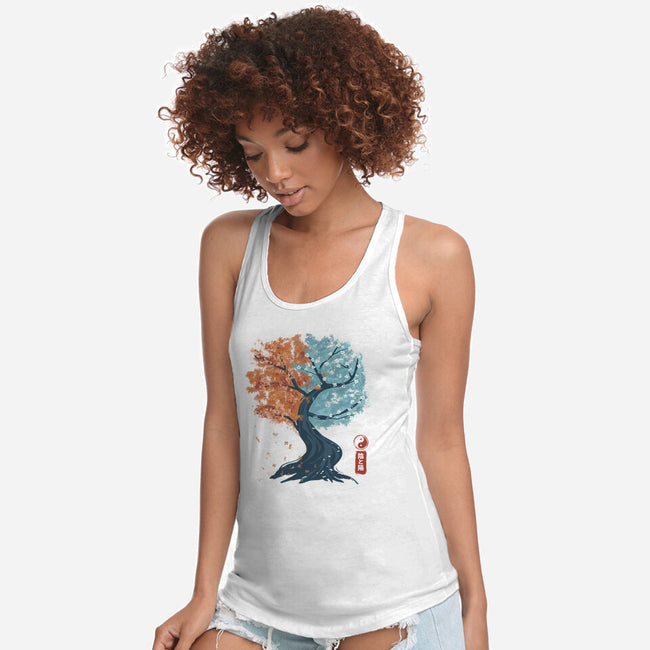 Yin Yang Tree-Womens-Racerback-Tank-IKILO