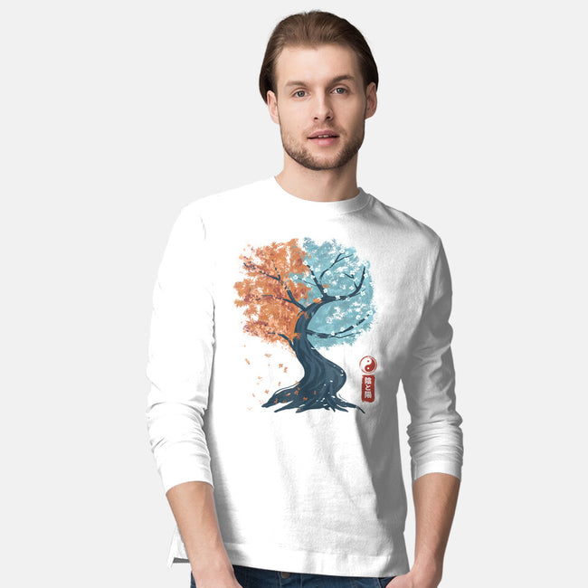 Yin Yang Tree-Mens-Long Sleeved-Tee-IKILO