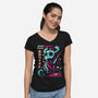 Kawaii Knight-Womens-V-Neck-Tee-arace