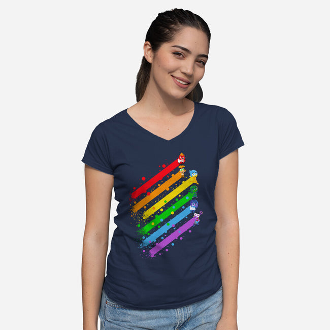 Pride Emotions-Womens-V-Neck-Tee-ellr