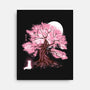 Fox At Sakura Tree-None-Stretched-Canvas-IKILO