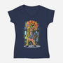 The Mask Kiss-Womens-V-Neck-Tee-zascanauta