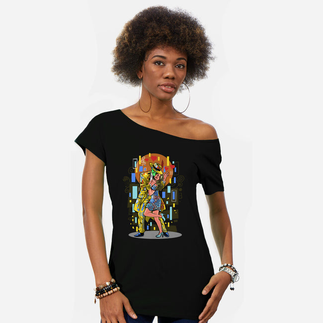 The Mask Kiss-Womens-Off Shoulder-Tee-zascanauta