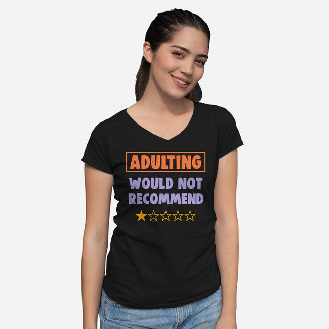 Adulting Would Not Recommend-Womens-V-Neck-Tee-koalastudio