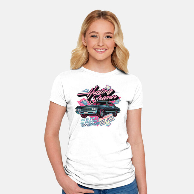 Hunting Season-Womens-Fitted-Tee-glitchygorilla