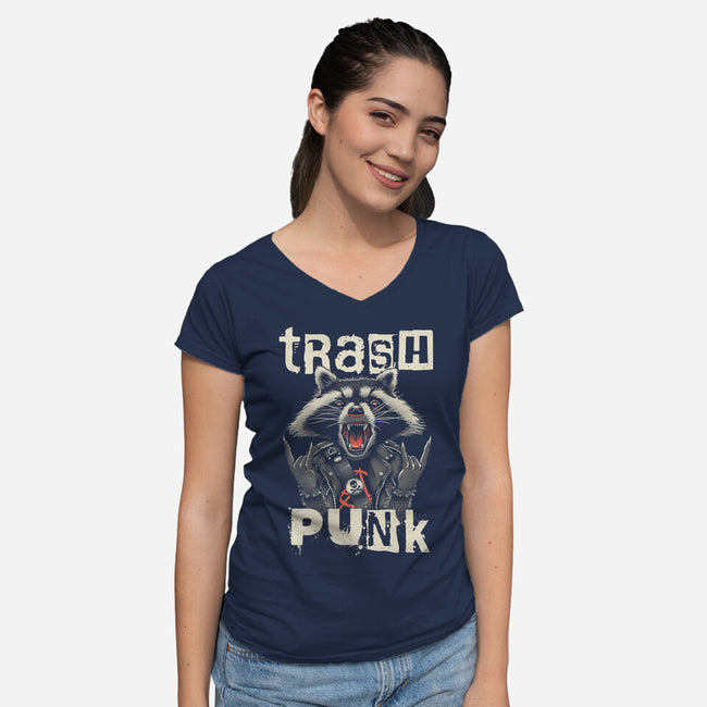 Trasher Punk-Womens-V-Neck-Tee-vp021