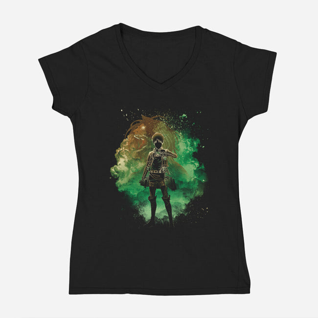 Soul Of The Attack Titan-Womens-V-Neck-Tee-Donnie