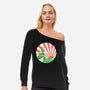 The Great Wave Of Cowabunga-Womens-Off Shoulder-Sweatshirt-dalethesk8er