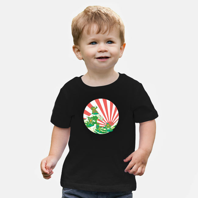 The Great Wave Of Cowabunga-Baby-Basic-Tee-dalethesk8er