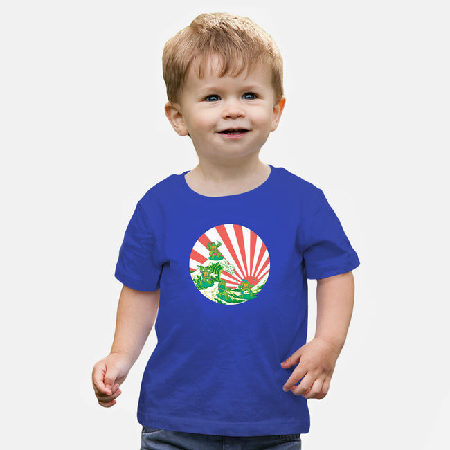 The Great Wave Of Cowabunga-Baby-Basic-Tee-dalethesk8er