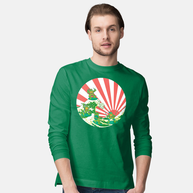 The Great Wave Of Cowabunga-Mens-Long Sleeved-Tee-dalethesk8er