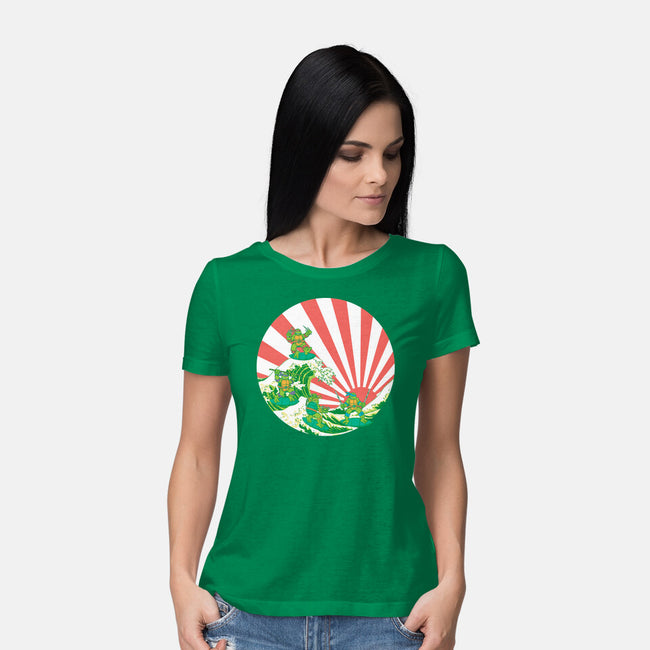 The Great Wave Of Cowabunga-Womens-Basic-Tee-dalethesk8er