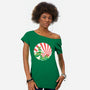 The Great Wave Of Cowabunga-Womens-Off Shoulder-Tee-dalethesk8er