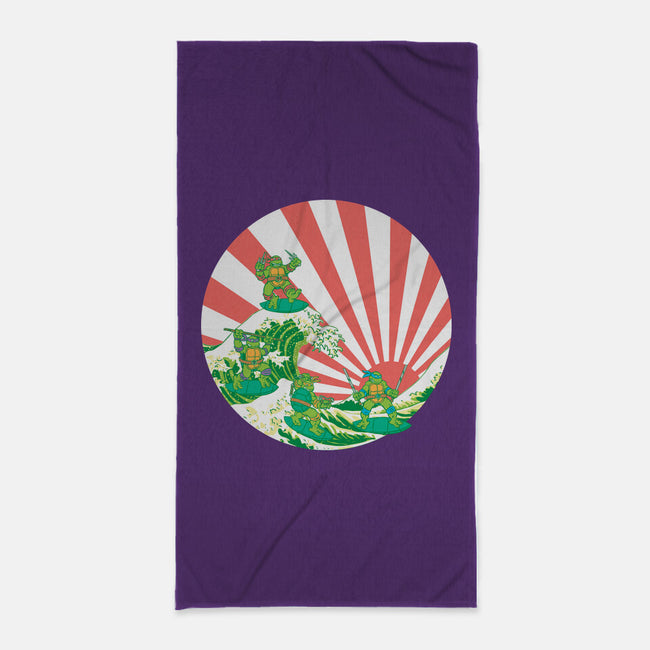 The Great Wave Of Cowabunga-None-Beach-Towel-dalethesk8er