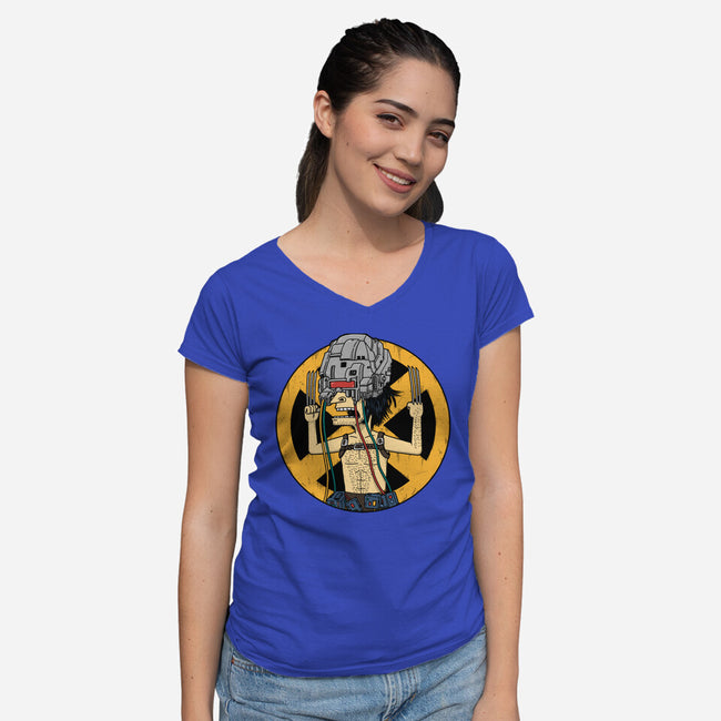 Weaponholio-X-Womens-V-Neck-Tee-pigboom