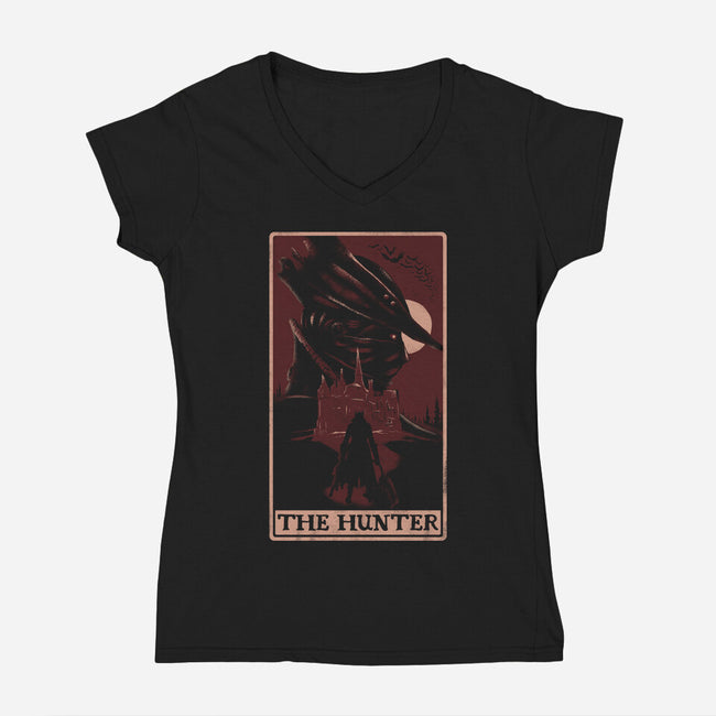 The Hunter Tarot-Womens-V-Neck-Tee-naomori