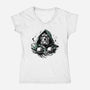 Doom The Destroyer-Womens-V-Neck-Tee-ddjvigo