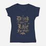 Drink From Me-Womens-V-Neck-Tee-Nemons