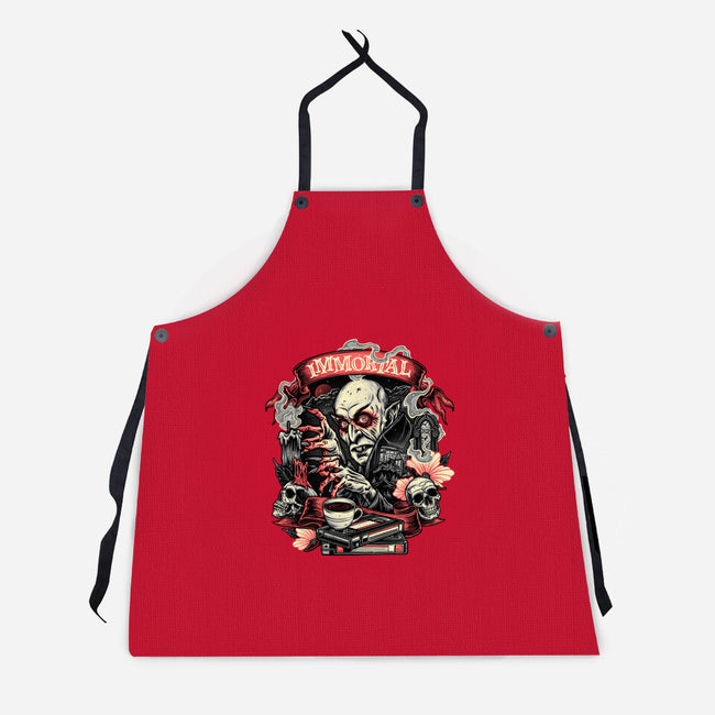 The Blood Of The Immortal-Unisex-Kitchen-Apron-glitchygorilla