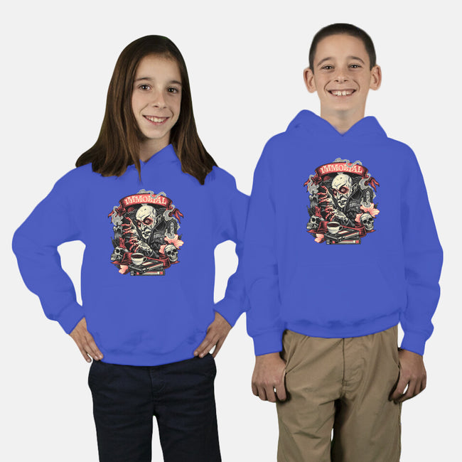 The Blood Of The Immortal-Youth-Pullover-Sweatshirt-glitchygorilla