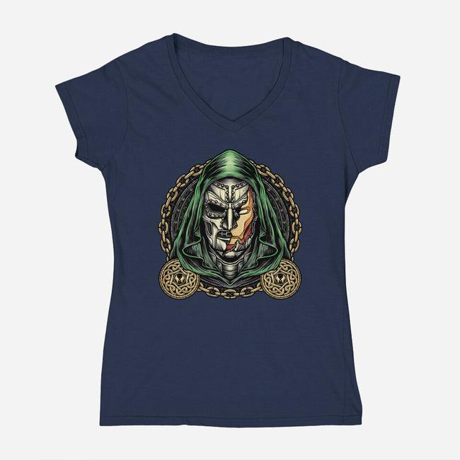 Prepare For Doom-Womens-V-Neck-Tee-glitchygorilla