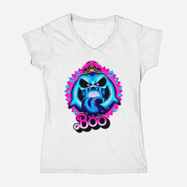 Boo Doll-Womens-V-Neck-Tee-rmatix