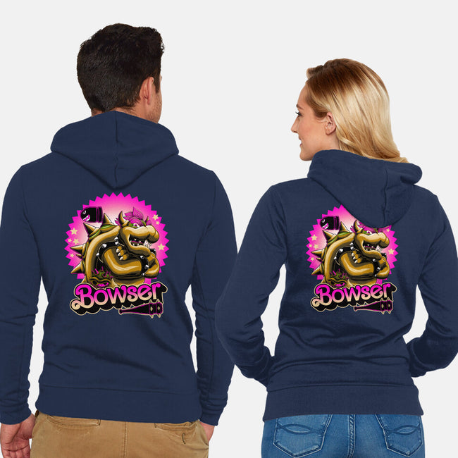 Bowser Doll-Unisex-Zip-Up-Sweatshirt-rmatix