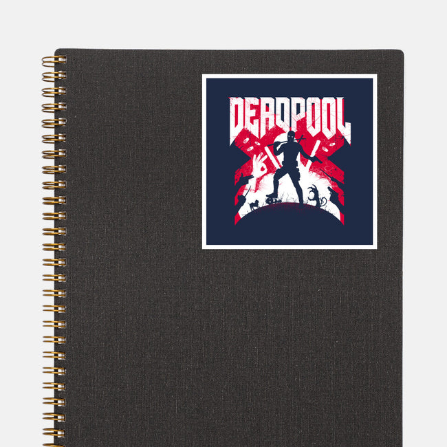 Deadpool Doom-None-Glossy-Sticker-rocketman_art