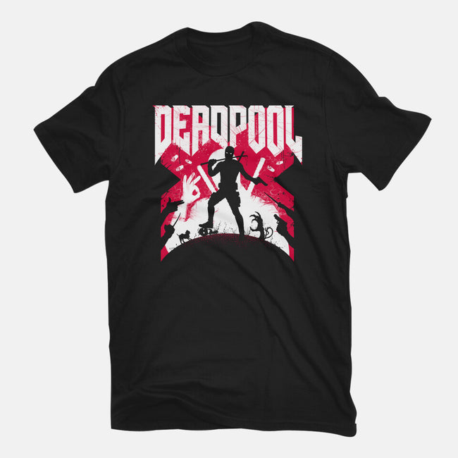 Deadpool Doom-Unisex-Basic-Tee-rocketman_art