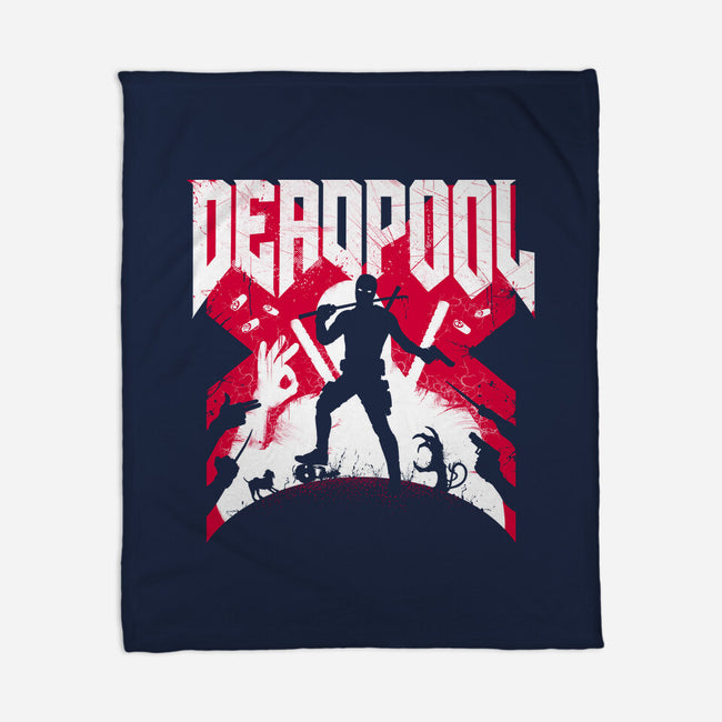 Deadpool Doom-None-Fleece-Blanket-rocketman_art