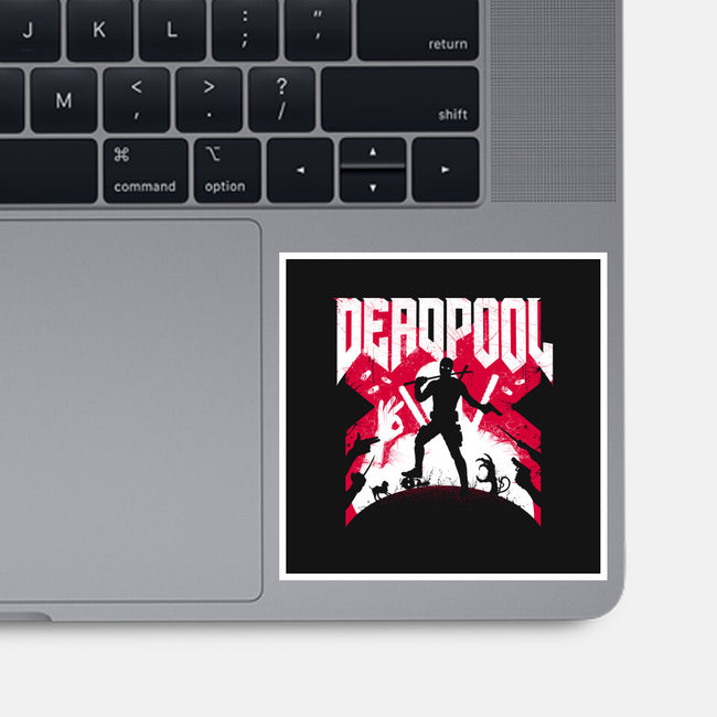 Deadpool Doom-None-Glossy-Sticker-rocketman_art