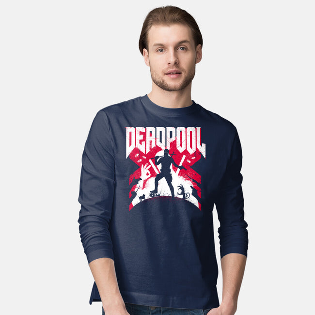 Deadpool Doom-Mens-Long Sleeved-Tee-rocketman_art