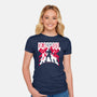 Deadpool Doom-Womens-Fitted-Tee-rocketman_art