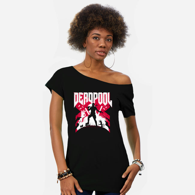 Deadpool Doom-Womens-Off Shoulder-Tee-rocketman_art