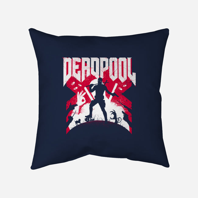 Deadpool Doom-None-Removable Cover-Throw Pillow-rocketman_art