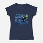 Starry Duel-Womens-V-Neck-Tee-daobiwan