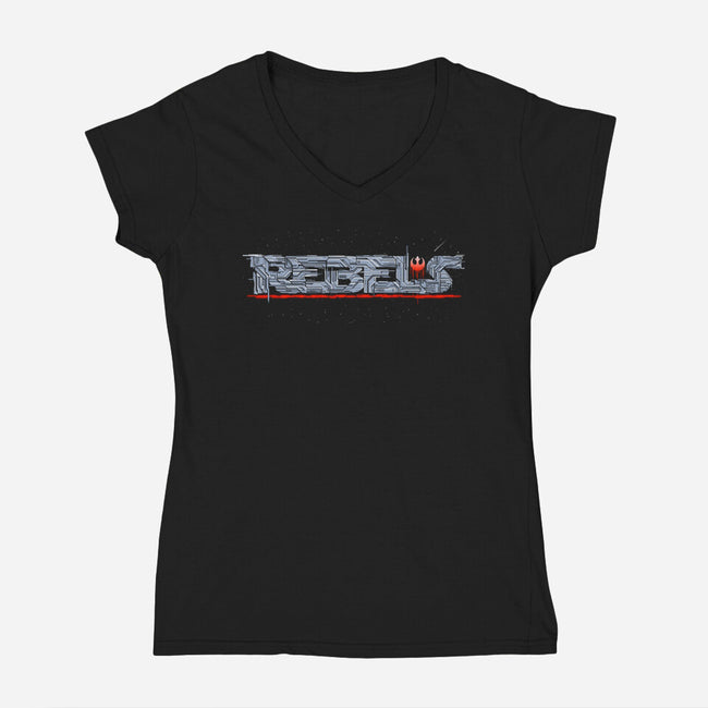 Rebels Unite-Womens-V-Neck-Tee-silentOp