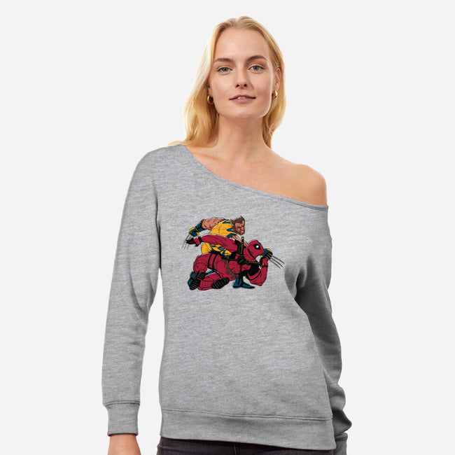 Best Friends Fight-Womens-Off Shoulder-Sweatshirt-Getsousa!