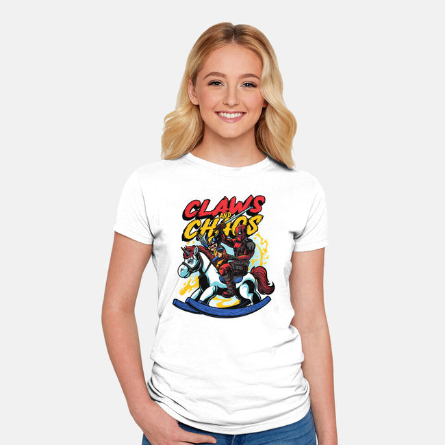 Unicorn Shenigans-Womens-Fitted-Tee-AmielDesigns