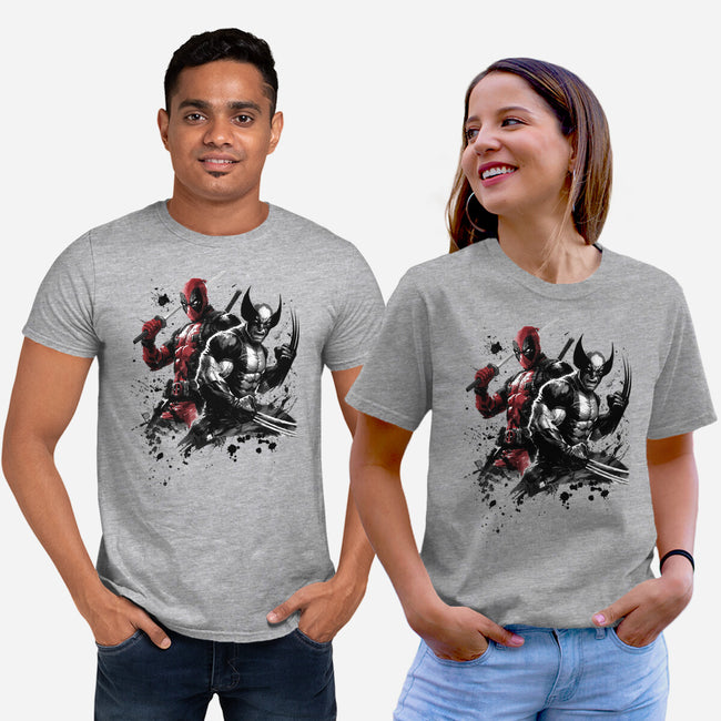 Claws And Katanas-Unisex-Basic-Tee-DrMonekers