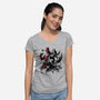 Claws And Katanas-Womens-V-Neck-Tee-DrMonekers