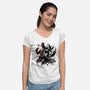 Claws And Katanas-Womens-V-Neck-Tee-DrMonekers